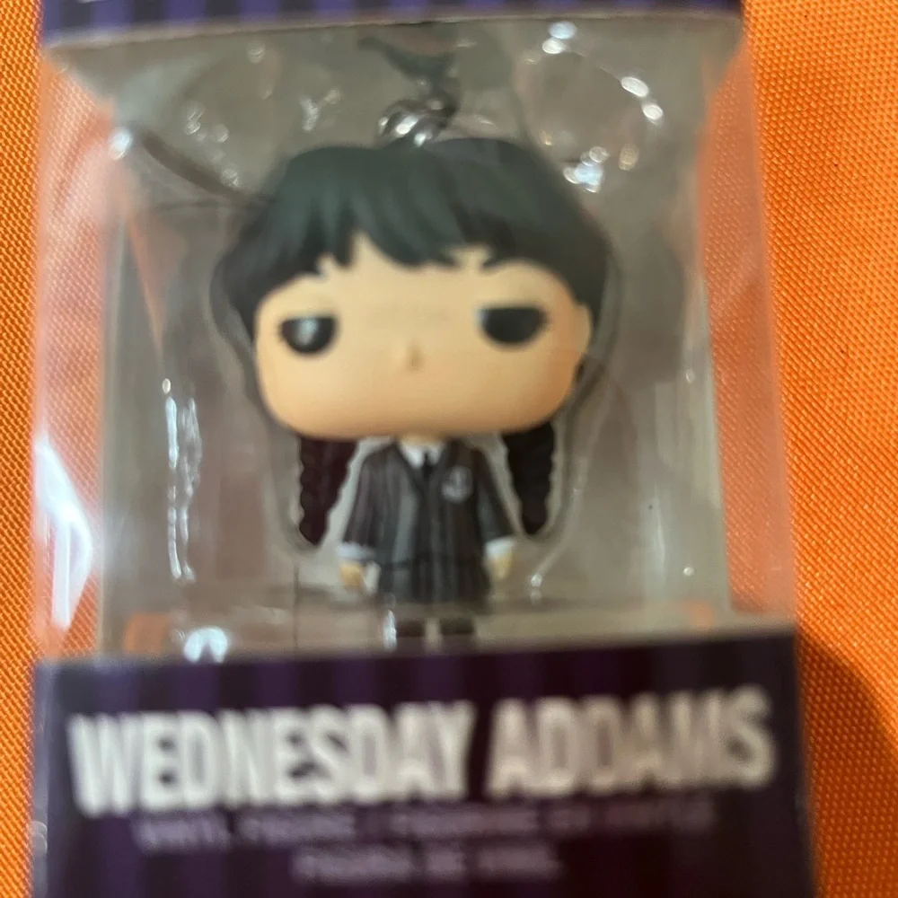 6/$25 Wednesday Addams Pocket Pop Keychain - Black and Gray - Picture 11 of 14